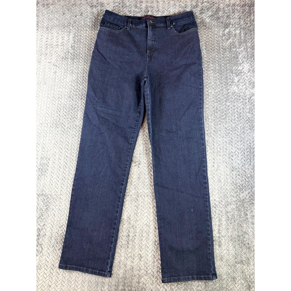 Gloria Vanderbilt Amanda Straight Jeans Womens 12 Blue Denim Cotton Medium Wash